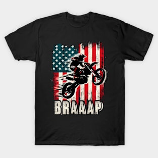 Braaap American Flag Dirt Bike T-Shirt